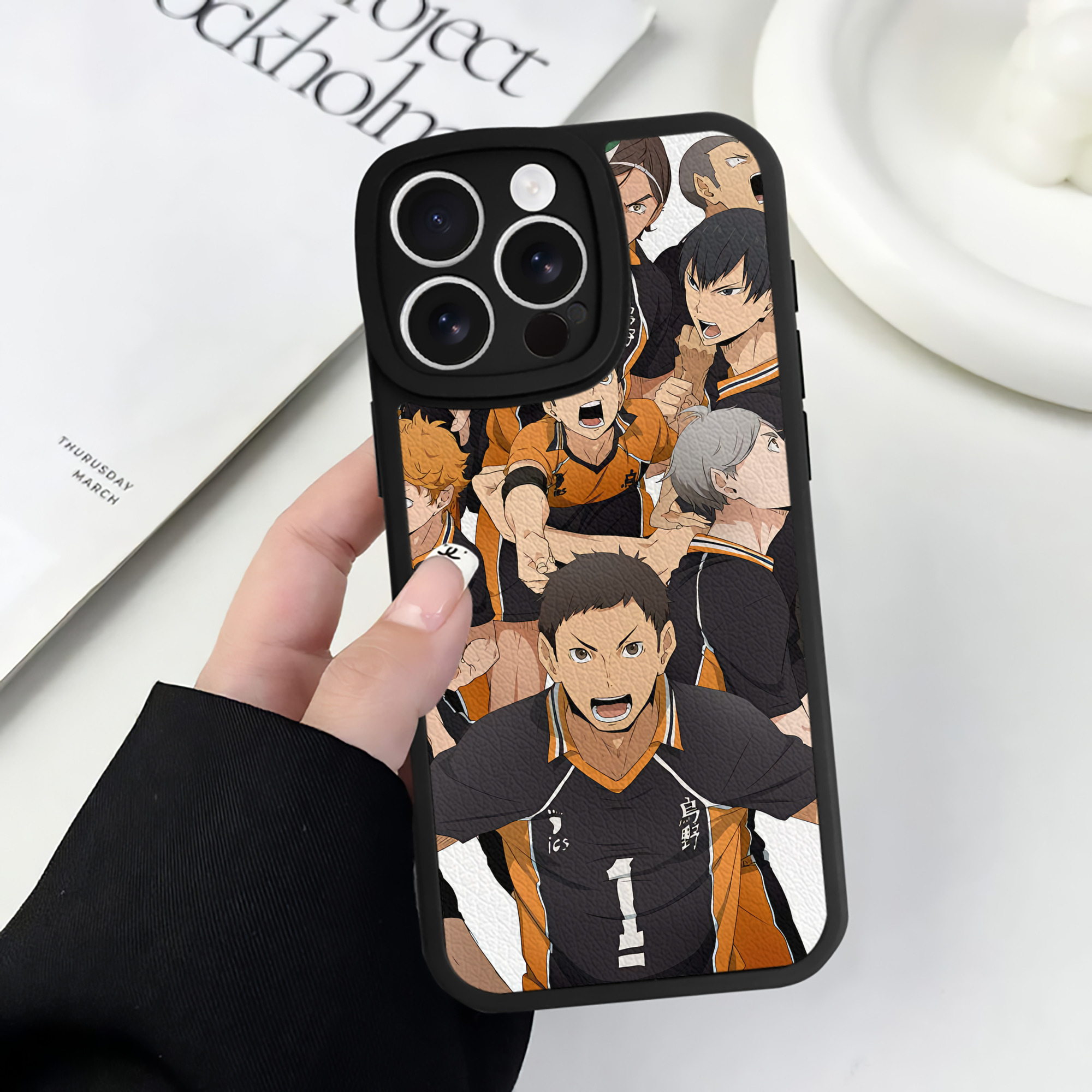 （画像用） ハイキュー!! Haikyu!! 【iPhone 16シリーズ対応】シリコンスマホケース（レザー調） 材質：シリコン